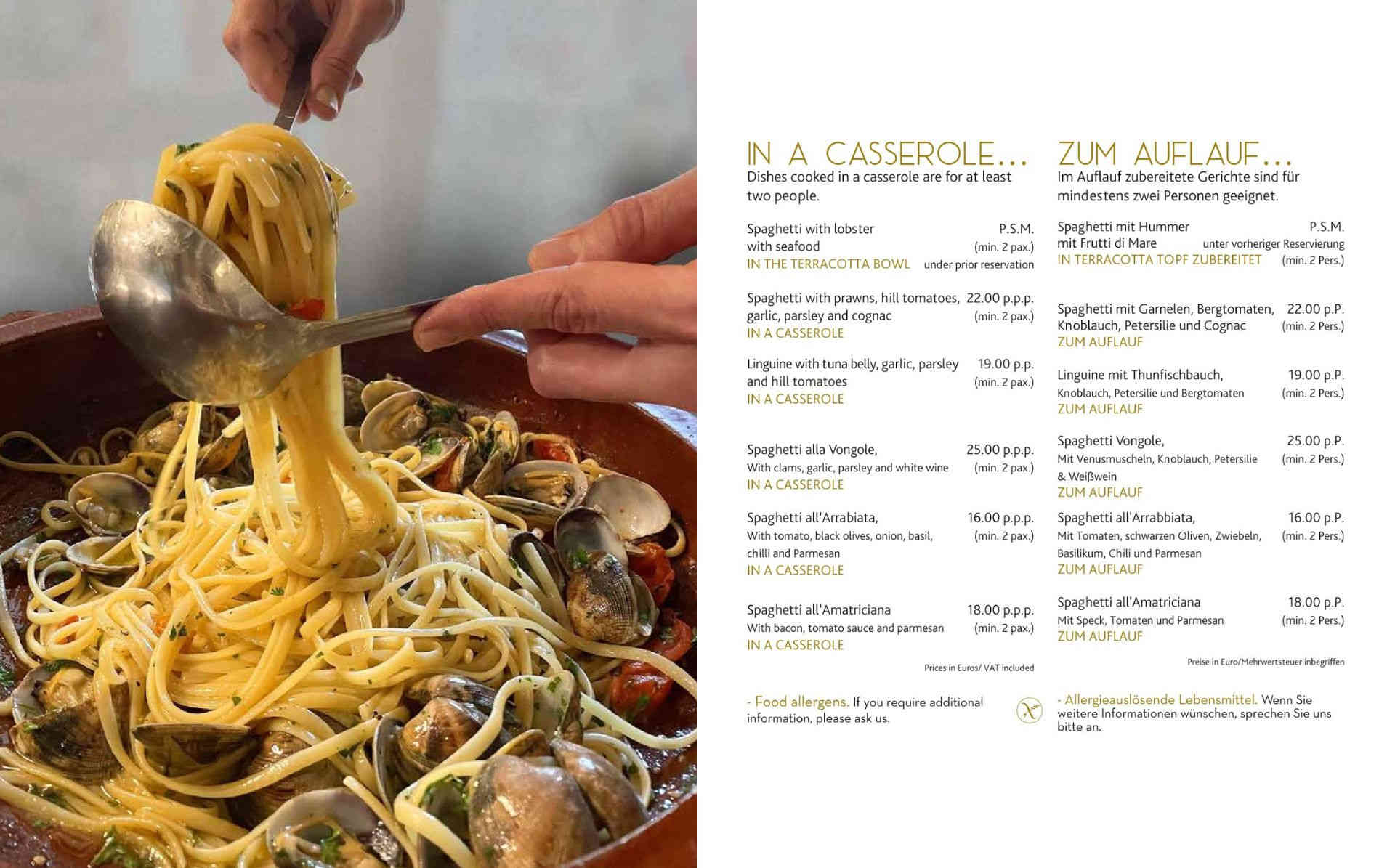 Dishes cooked in a casserole in La Bottega di Michele